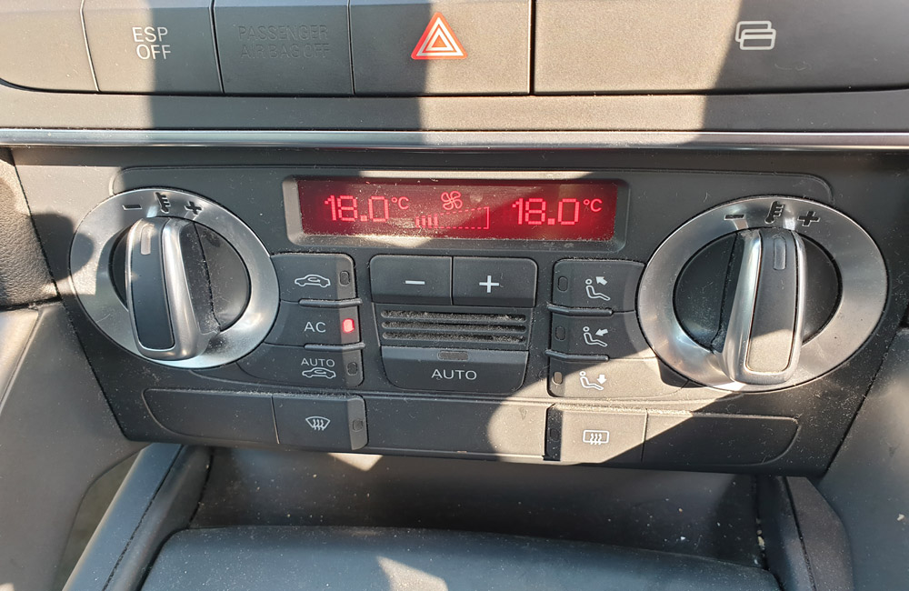 Audi A3 TDI E Heater control panel